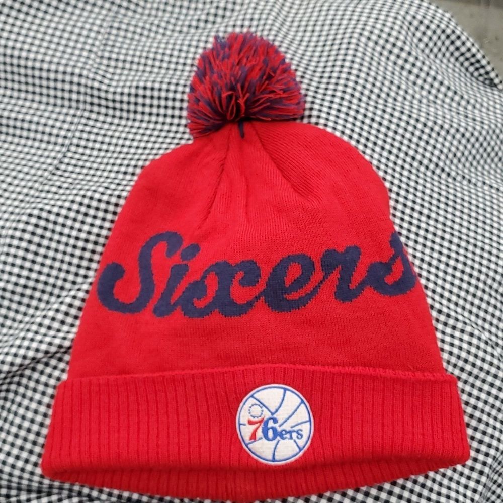 NBA BASKETBALL | Sixers Philadelphia 76 RED BEANIE SNOW HAT | ADIDAS